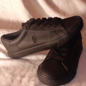 Ralph Lauren Polo Easton Faux Leather Sneakers~Kids Size 2